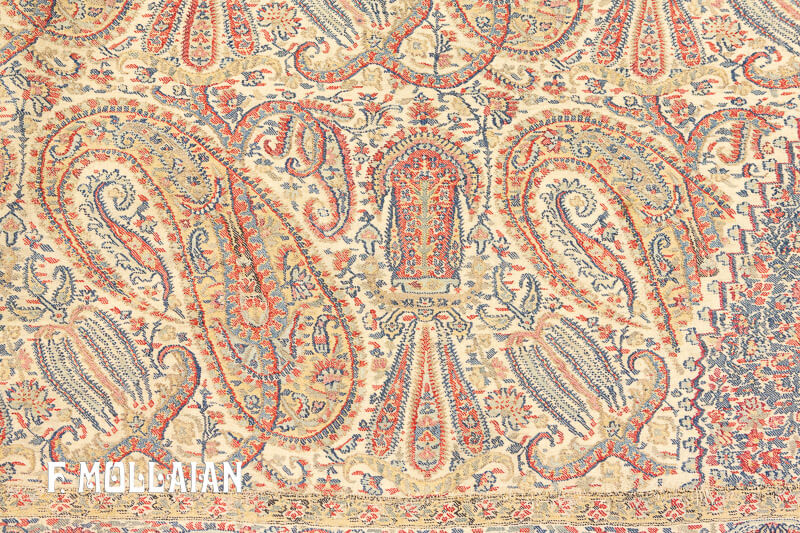 Antique Kashmir Silk Textile n°:64844388